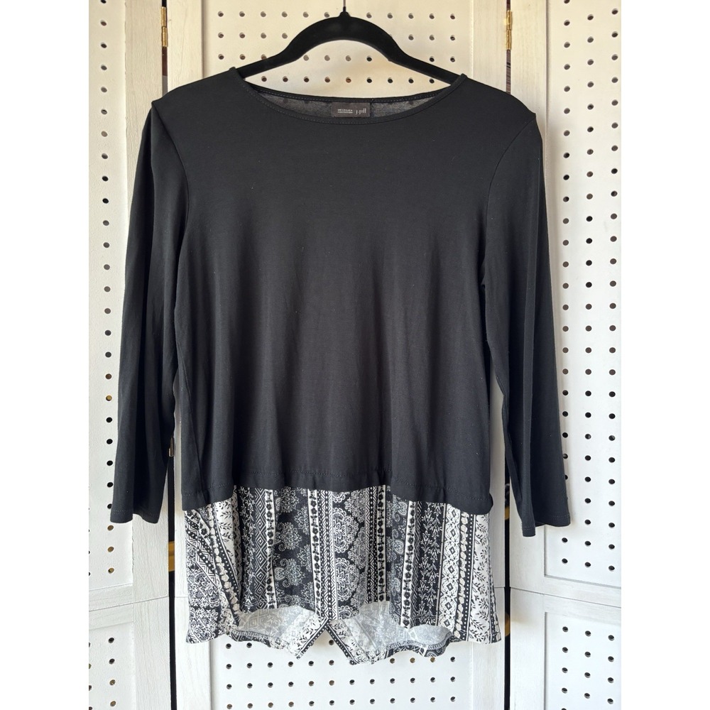 J. Jill Wearever Collection Black Layered 3/4 SLV Business Casual Size XS Womens